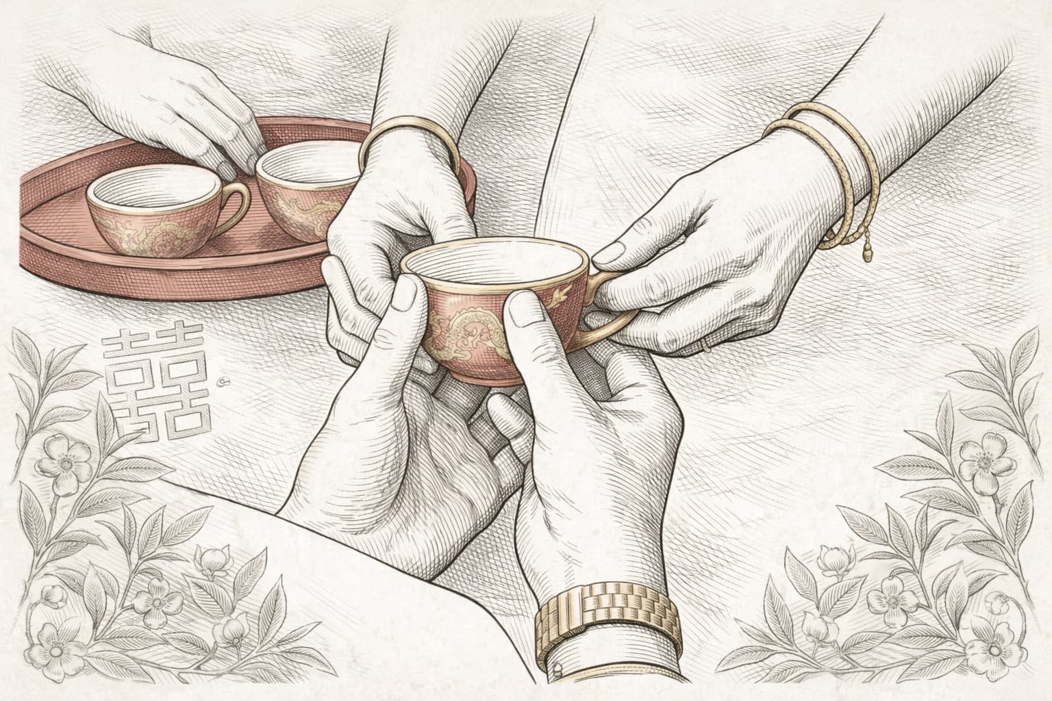 Tea ceremony illustration